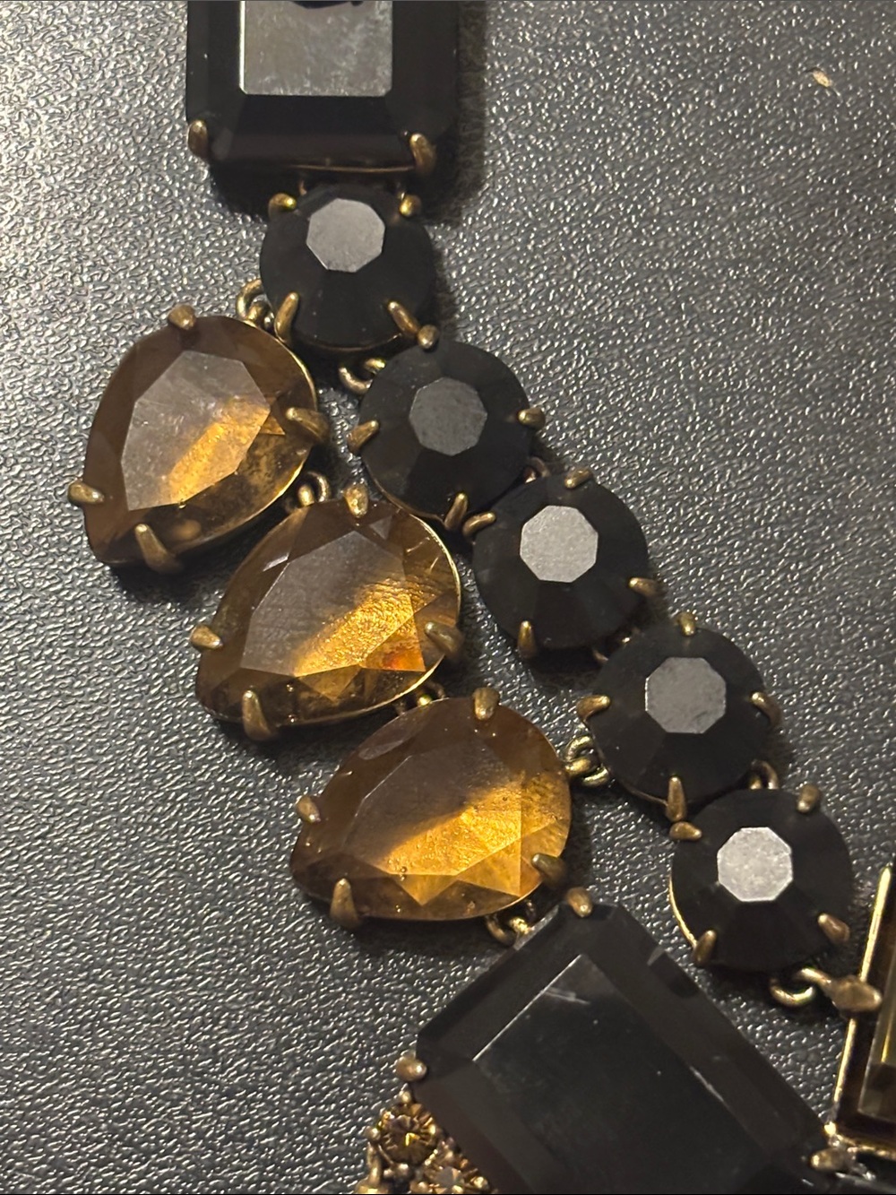 J. Crew Statement Necklace Black, Gray and Yellow Missing a Spike and a Stone - Picture 6 of 17